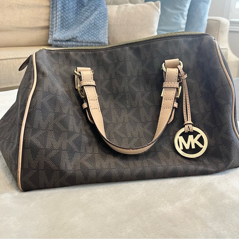 Michael Kors Coated Canvas Leather-Trimmed Handle Bag - Picture 15 of 15